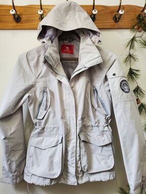 CAMEL CROWN Waterproof Shell Jacket Windbreaker Light Gray